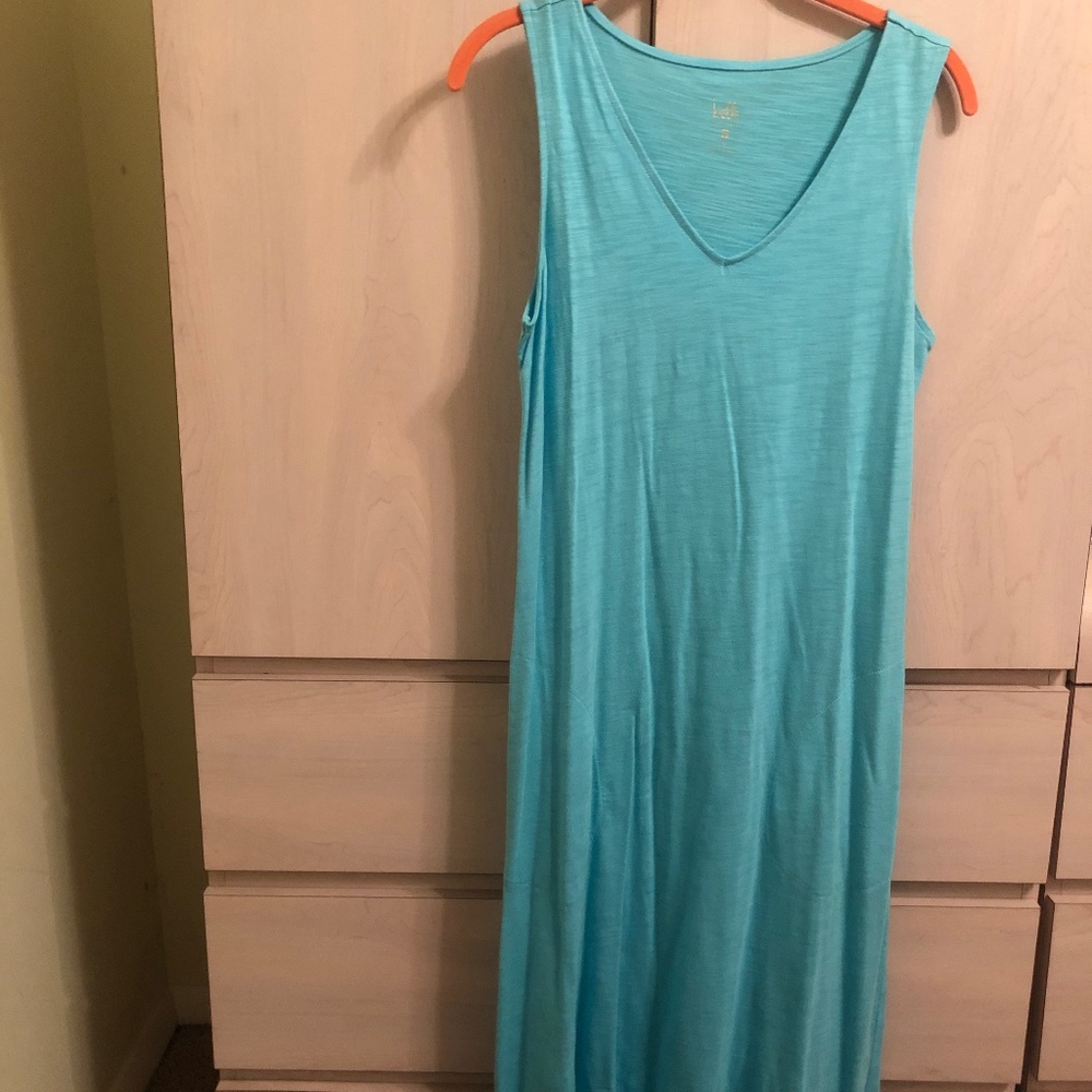 Memorial Day Sale! New Kim Gravel Turquoise Tank Midi Dress